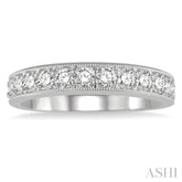 3/4 ctw Round Cut Diamond Wedding Band in 14K White Gold